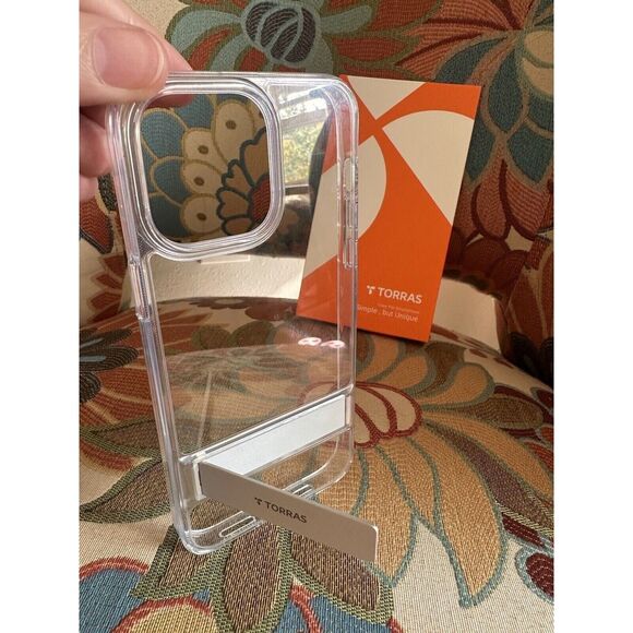 Torras Diamond Clear Military Grade iPhone 14 Pro Max Case w/Attached Kickstand - Picture 4 of 6